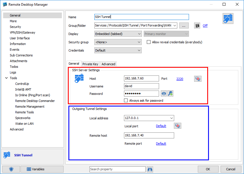 windows remote desktop client with ssh tunnel