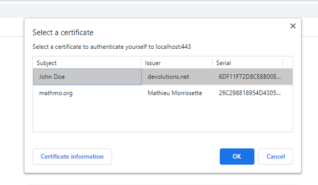 Image 14 - TLS Client Authentication Dialog in Google Chrome
