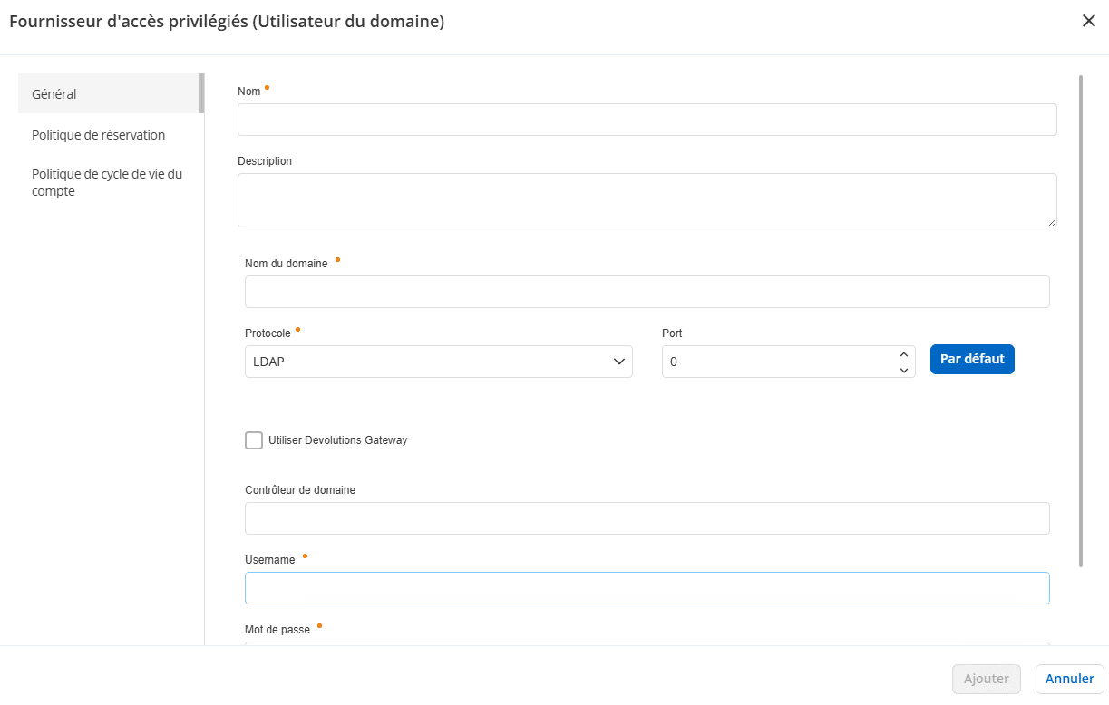 Configuration du fournisseur PAM Active Directory local dans le Hub
