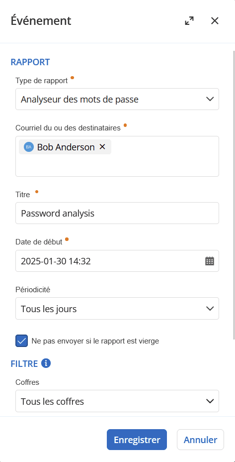 Configurer un rapport planifié