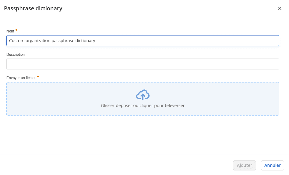 Création d’un dictionnaire personnalisé de phrases de passe