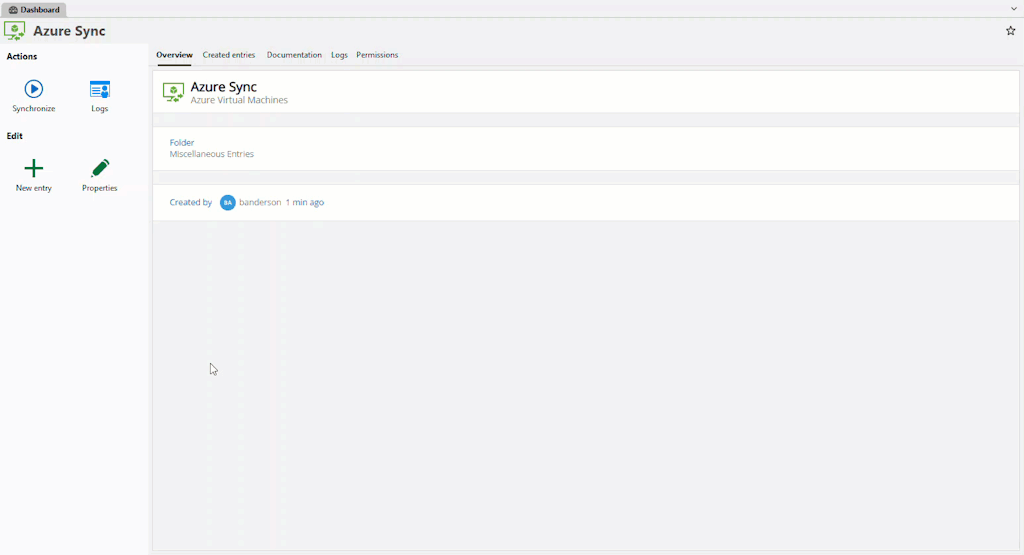 Importing via the Azure VM synchronizer