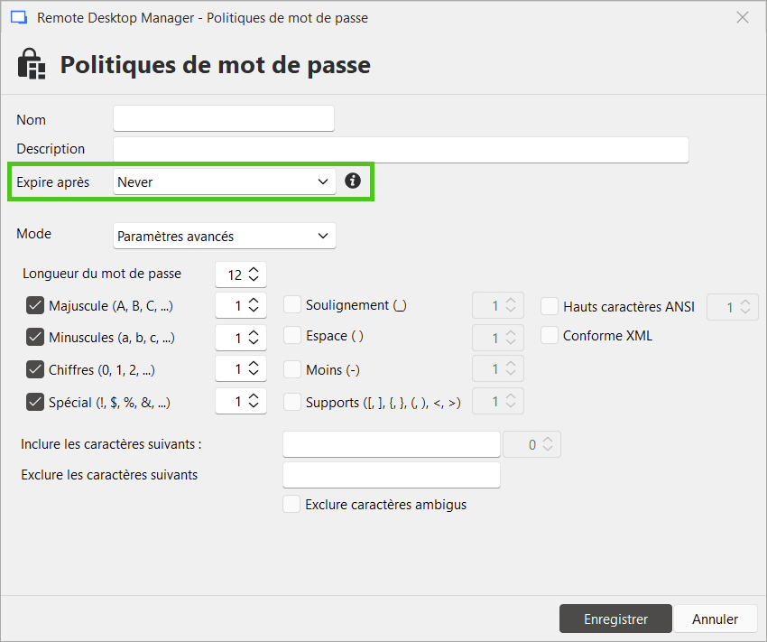 Politiques de mot de passe