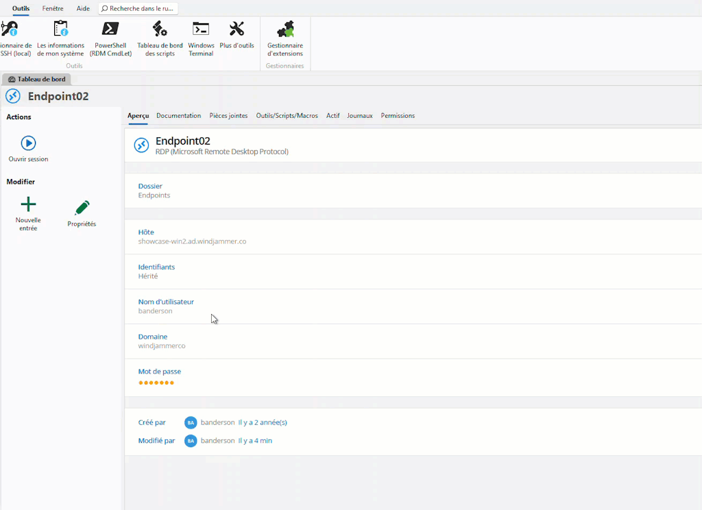 Utiliser le tableau de bord des scripts pour exécuter un script PowerShell à distance sur un hôte cible