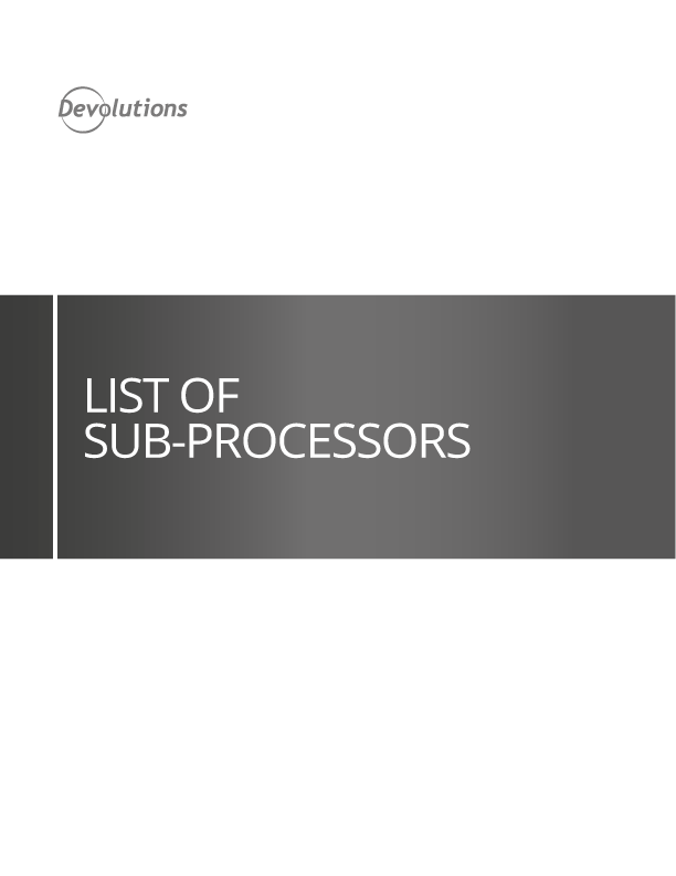 List of Sub-processors