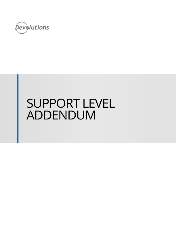 Support Level Addendum