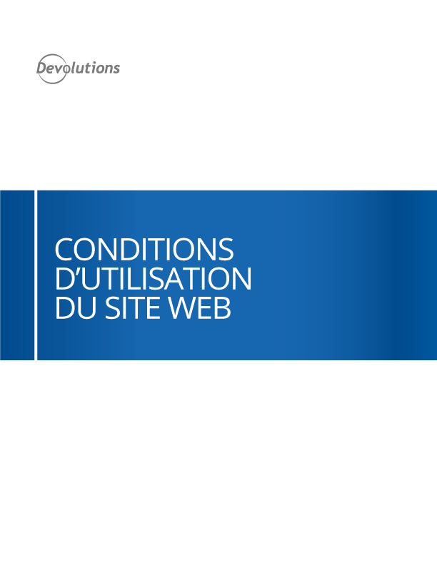 Conditions d'utilisation du site Web