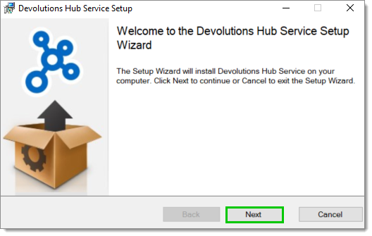 Devolutions Hub Services setup