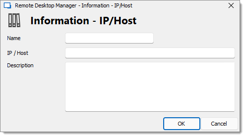 Name, IP / Host and Description