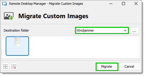 Choose the image and select or create the Destination folder