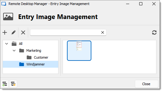 Entry Image Management window