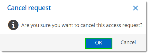 Cancel request confirmation