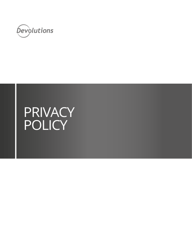 Security, Legal & Privacy - Devolutions