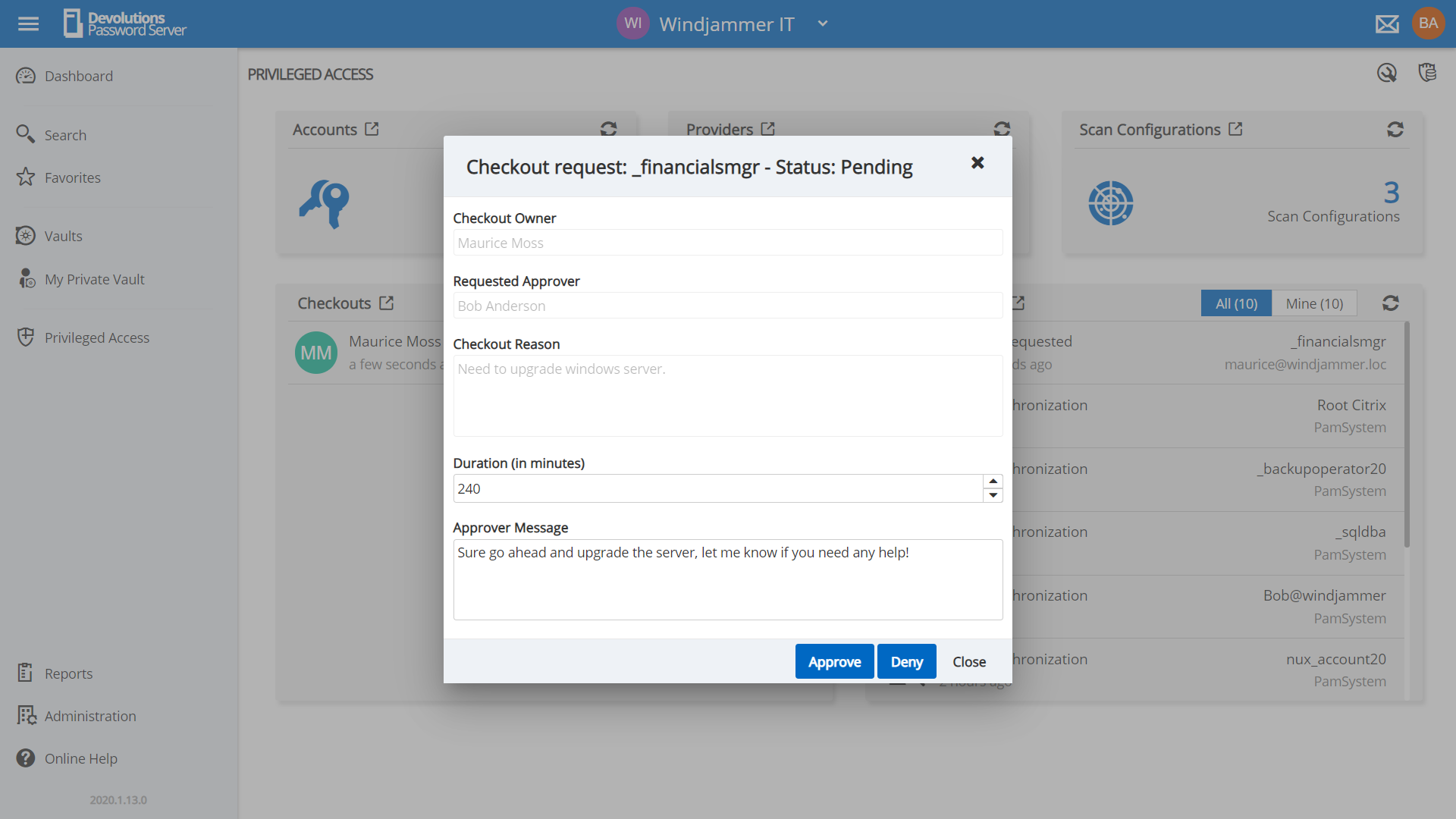 Checkout Request Approval Workflow